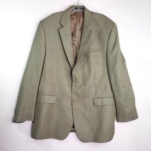 Ralph Lauren Blazer Mens 44L Beige Silk Wool Two Button Sport Coat Dillards‎